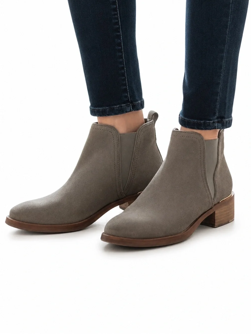Tory Burch Taupe Ankle Booties